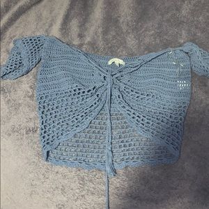 Blue knitted shirt